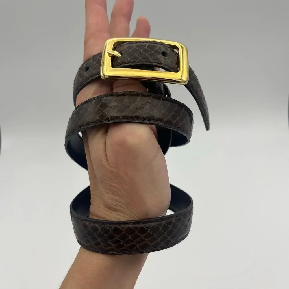 Women's Brown Genuine Snakeskin Belt Size M
